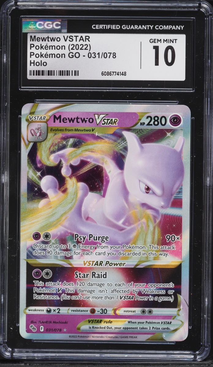 2022 Pokemon Sword & Shield Pokemon GO Mewtwo VSTAR #31 CGC 10 GEM MINT