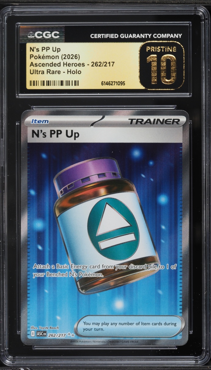 2026 Pokemon Mega Evolution Ascended Heroes Full Art N's PP Up #262 CGC 10 PRISTINE