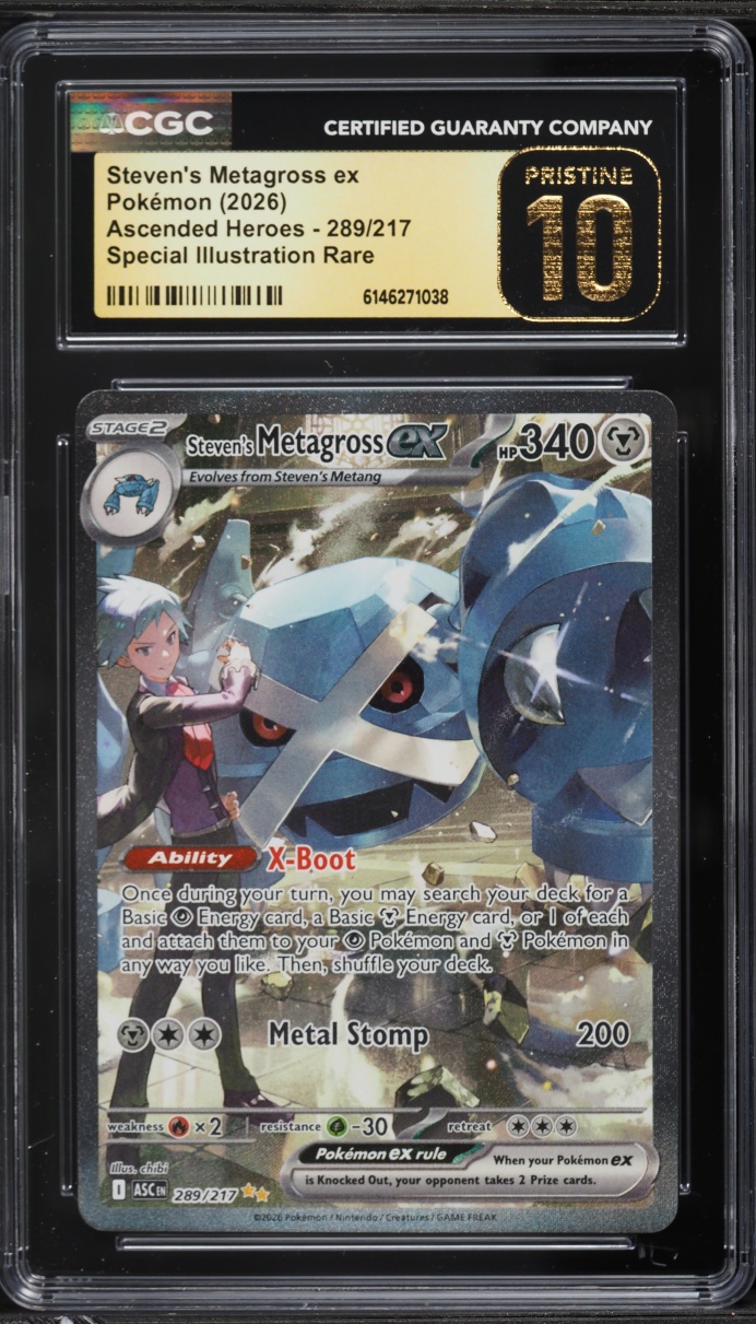 2026 Pokemon Mega Evolution Ascended Heroes SIR Steven's Metagross ex #289 CGC 10 PRISTINE