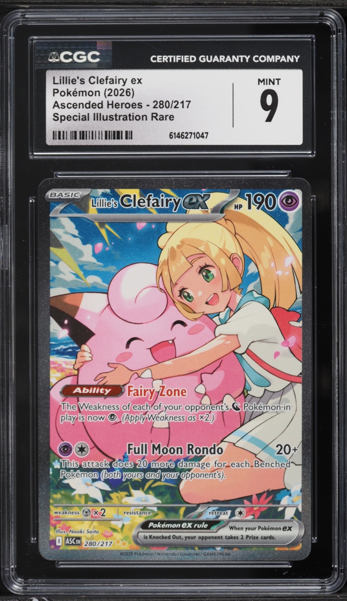 2026 Pokemon Mega Evolution Ascended Heroes SIR Lillie's Clefairy ex #280 CGC 9 MINT