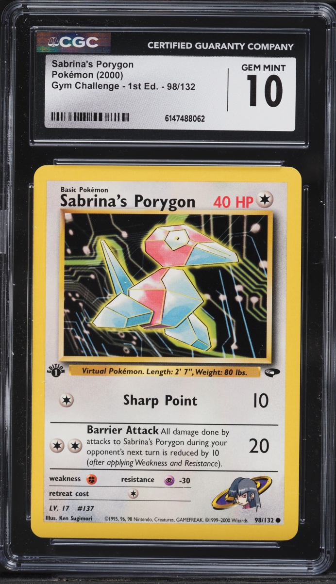2000 Pokemon Gym Challenge 1st Edition Sabrina's Porygon #98 CGC 10 GEM MINT