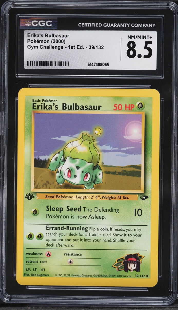 2000 Pokemon Gym Challenge 1st Edition Erika's Bulbasaur #39 CGC 8.5 NM-MT+