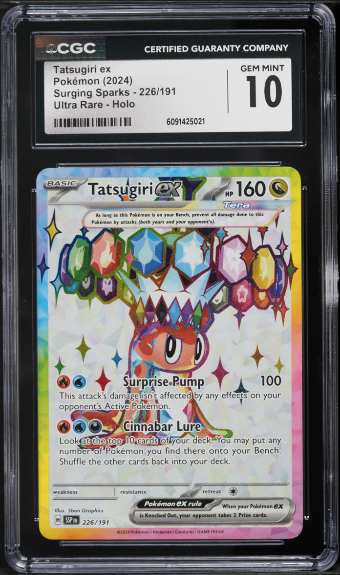 2024 Pokemon Scarlet & Violet Surging Sparks Full Art Tatsugiri ex #226 CGC 10 GEM MINT