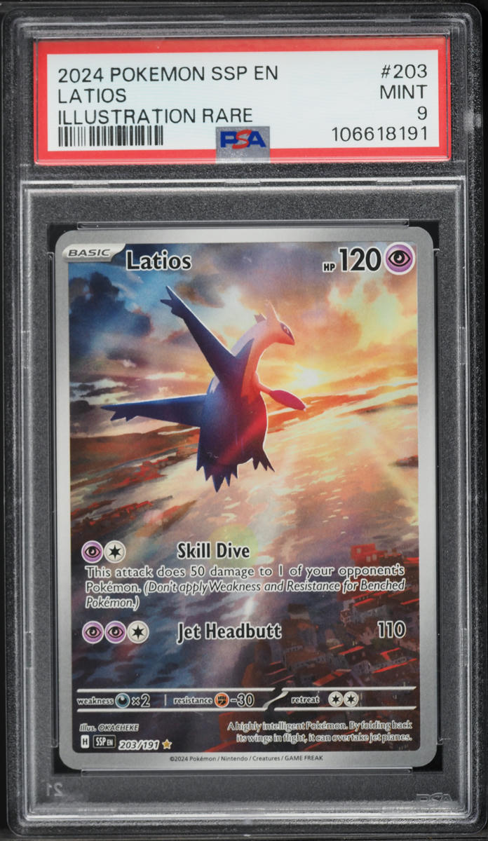 2024 Pokemon Scarlet & Violet Surging Sparks IIR Latios #203 PSA 9 MINT