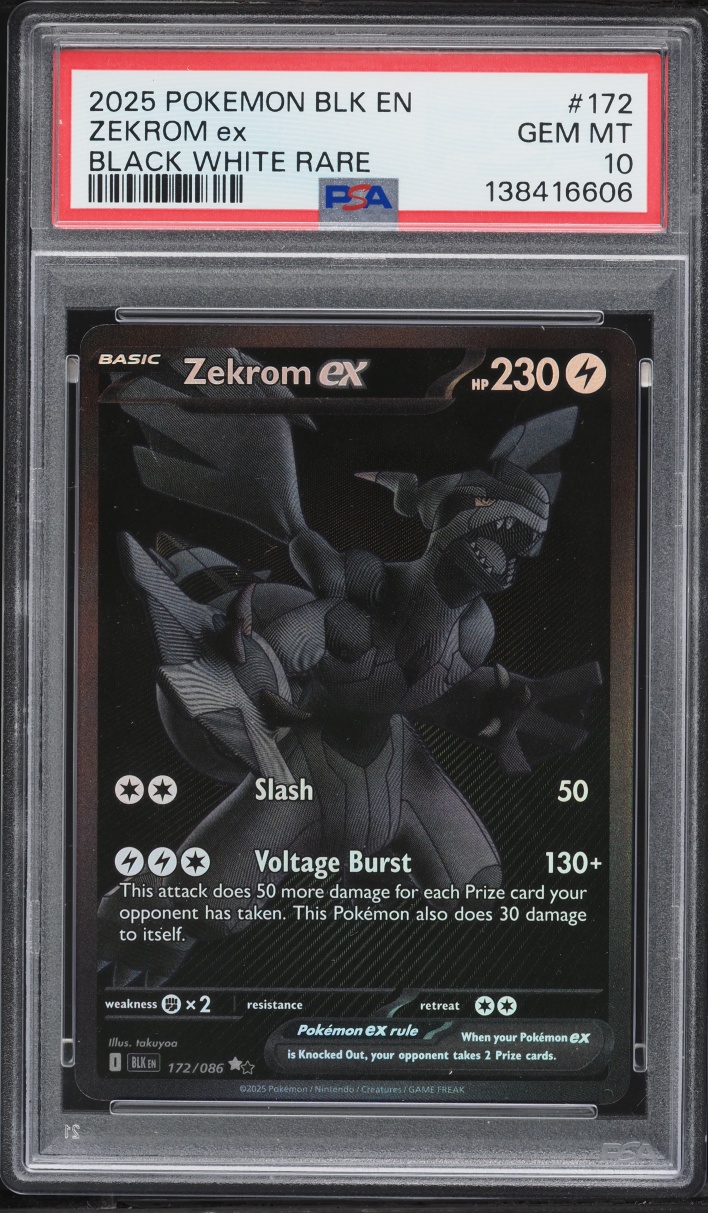 2025 Pokemon Scarlet & Violet Black Bolt BWR Zekrom ex #172 PSA 10 GEM MINT