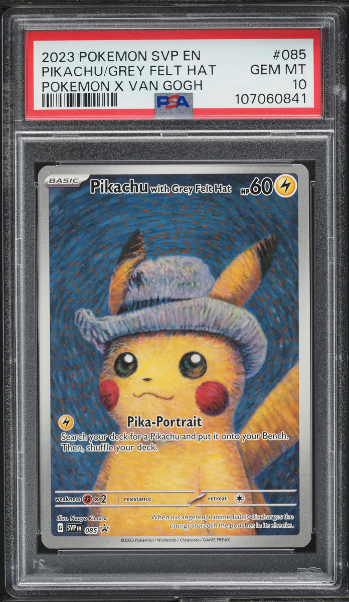 2023 Pokemon Scarlet & Violet Promo Van Gogh Pikachu With Grey Felt Hat #85 PSA 10 GEM MINT