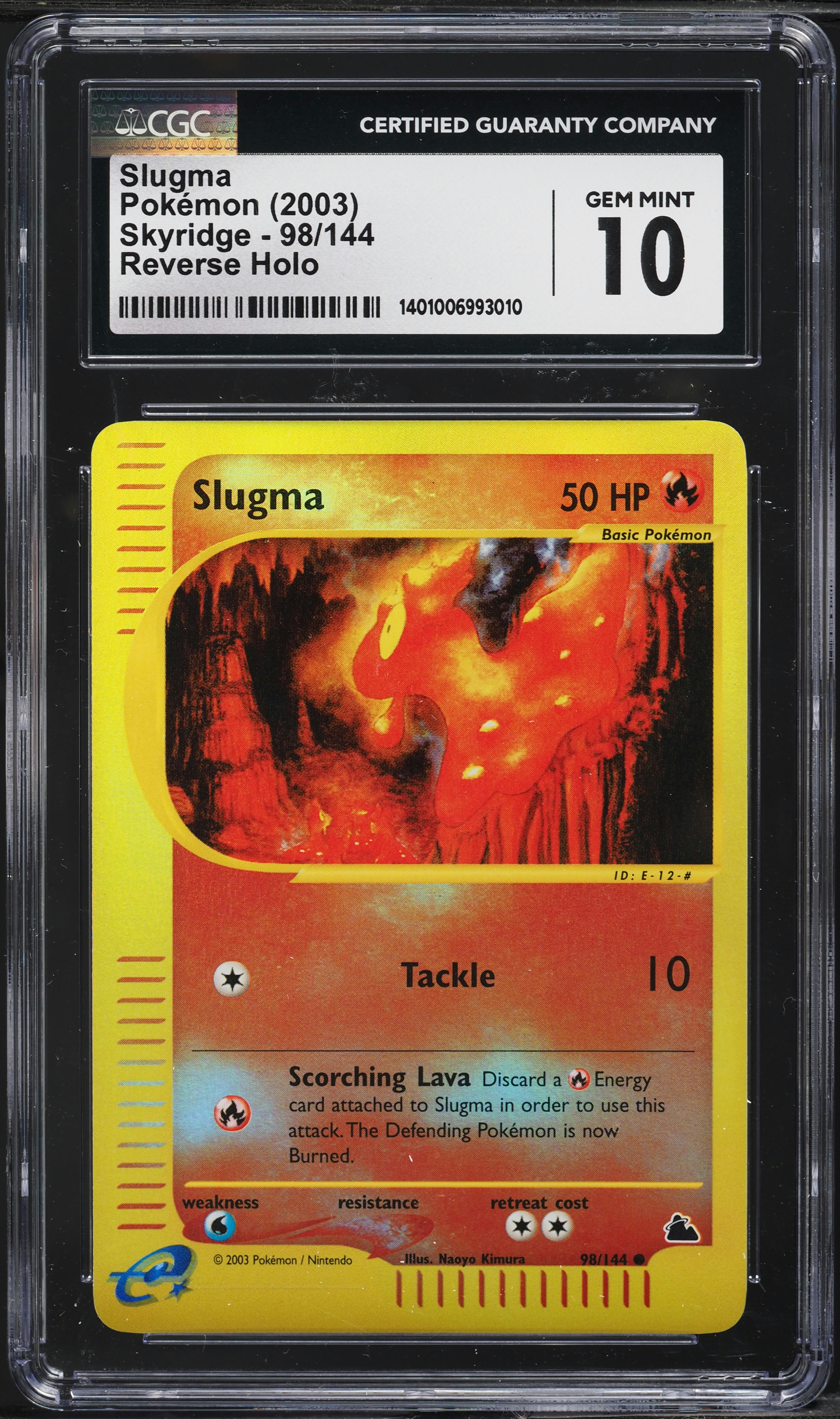 2003 Pokemon Skyridge Reverse Holo Slugma #98 CGC 10 GEM MINT