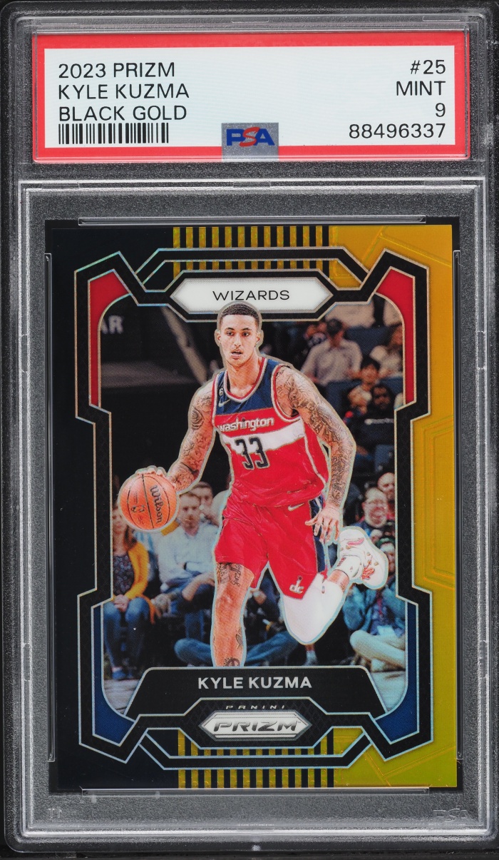 2023 Panini Prizm Black Gold Kyle Kuzma /5 #25 PSA 9 MINT