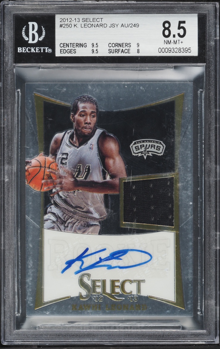 2012 Select Basketball Kawhi Leonard ROOKIE PATCH AUTO /249 #250 BGS 8.5 NM-MT+