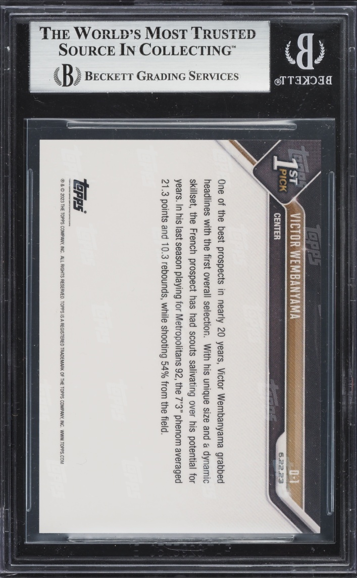 2023 Topps Now Draft Victor Wembanyama ROOKIE #D-1 BGS 8.5 NM-MT+