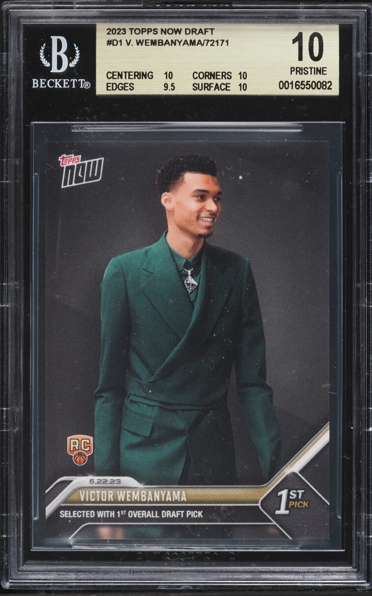 2023 Topps Now Draft Victor Wembanyama ROOKIE #D-1 BGS 10 PRISTINE