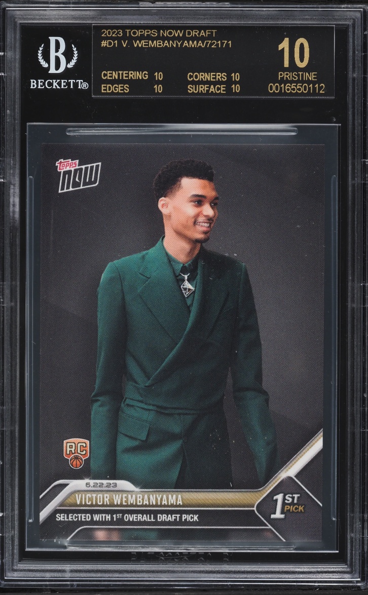 2023 Topps Now Draft Victor Wembanyama ROOKIE #D-1 BGS 10 PRISTINE, BLACK LABEL