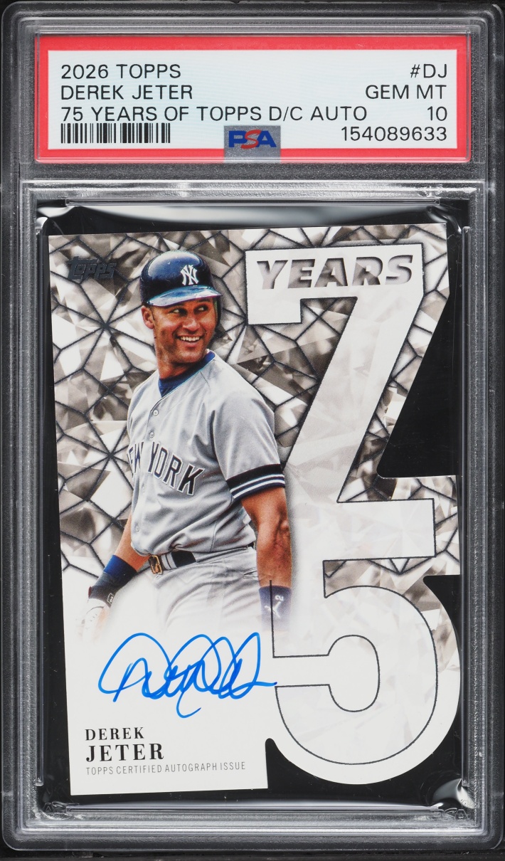 2026 Topps 75 Years Die-Cut Derek Jeter AUTO /75 #75YA-DJ PSA 10 GEM MINT