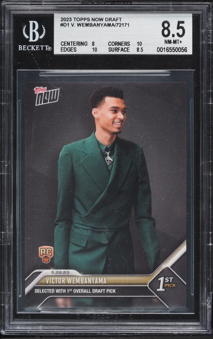 2023 Topps Now Draft Victor Wembanyama ROOKIE #D-1 BGS 8.5 NM-MT+