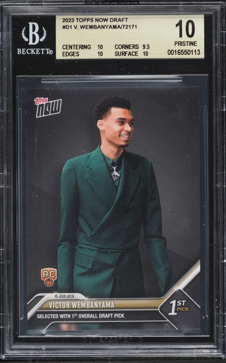 2023 Topps Now Draft Victor Wembanyama ROOKIE #D-1 BGS 10 PRISTINE