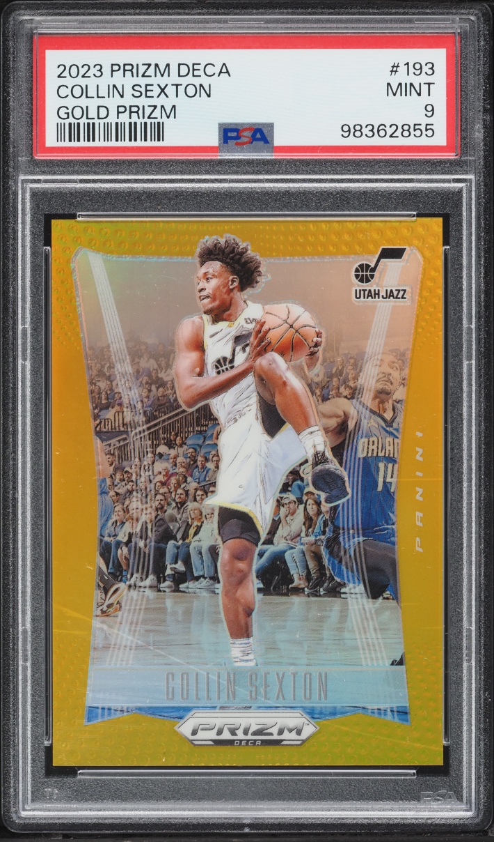 2023 Panini Prizm Deca Gold Collin Sexton /10 #193 PSA 9 MINT