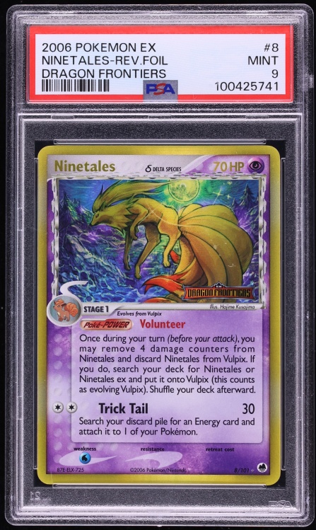 2006 Pokemon EX Dragon Frontiers Reverse Holo Ninetales #8 PSA 9 MINT