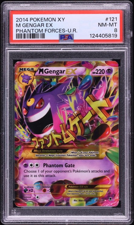 2014 Pokemon XY Phantom Forces Holo M Gengar EX #121 PSA 8 NM-MT