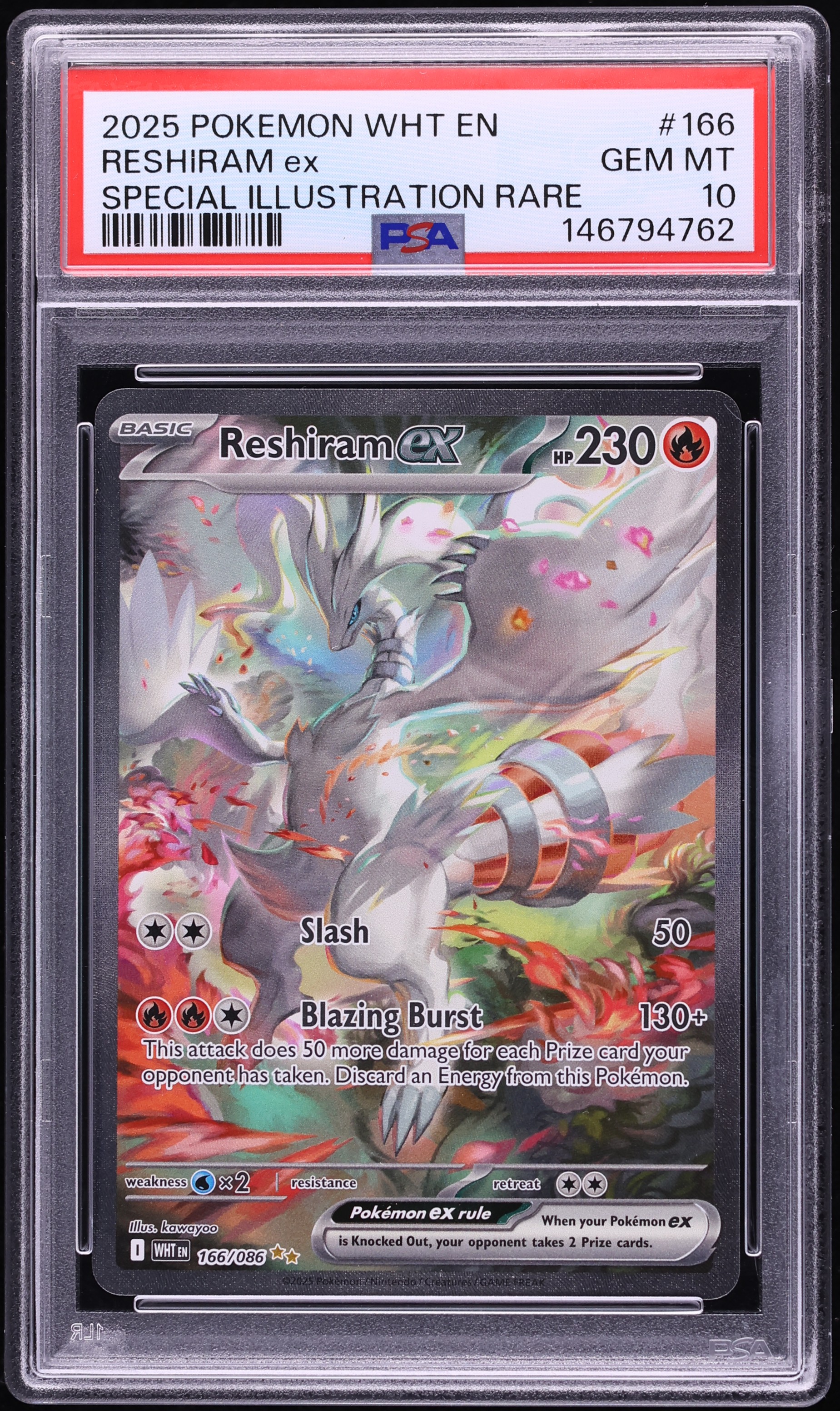 2025 Pokemon Scarlet & Violet White Flare SIR Reshiram ex #166 PSA 10 GEM MINT