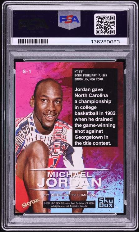 2021 Skybox Metal Universe Champions Premium Gold Michael Jordan #S1 PSA 10 GEM MINT