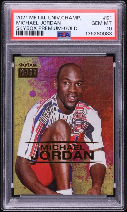 2021 Skybox Metal Universe Champions Premium Gold Michael Jordan #S1 PSA 10 GEM MINT