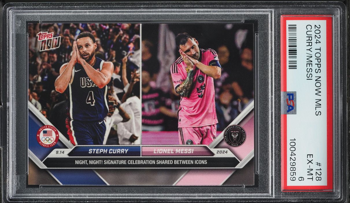 2024 Topps Now MLS Stephen Curry Lionel Messi #128 PSA 6 EXMT