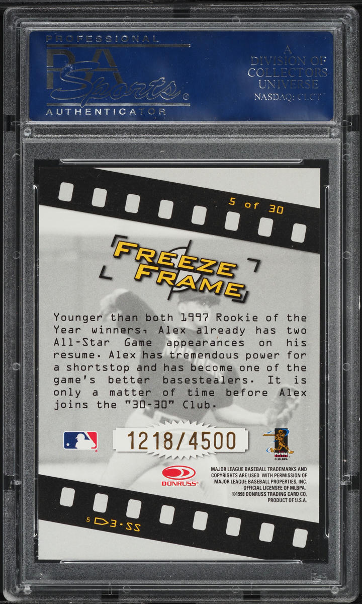 1998 Studio Freeze Frame Alex Rodriguez /4500 #5 PSA 10 GEM MINT