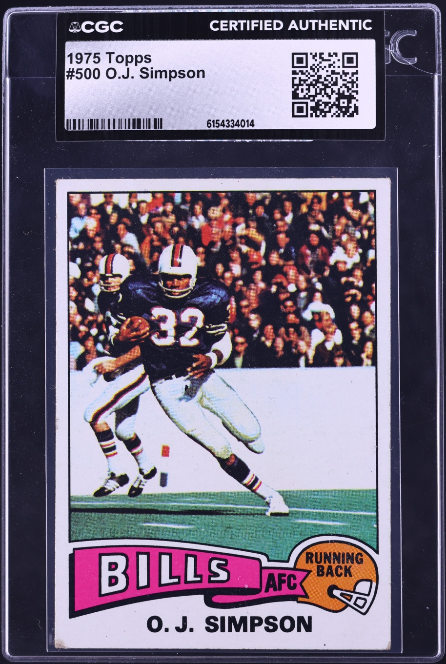 1975 Topps Football O.J. Simpson #500 CGC AUTH
