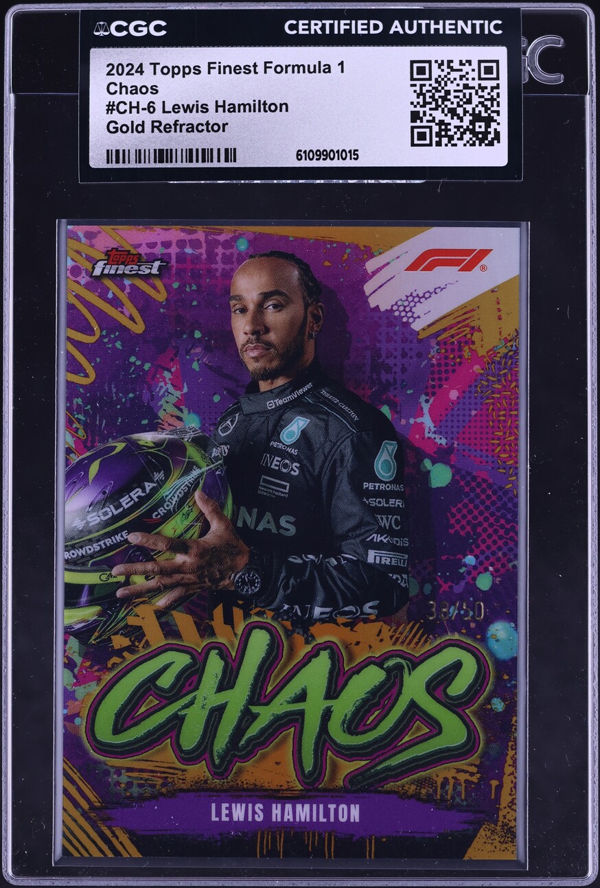 2024 Finest Formula 1 F1 Chaos Gold Refractor Lewis Hamilton /50 #CH-6 ...