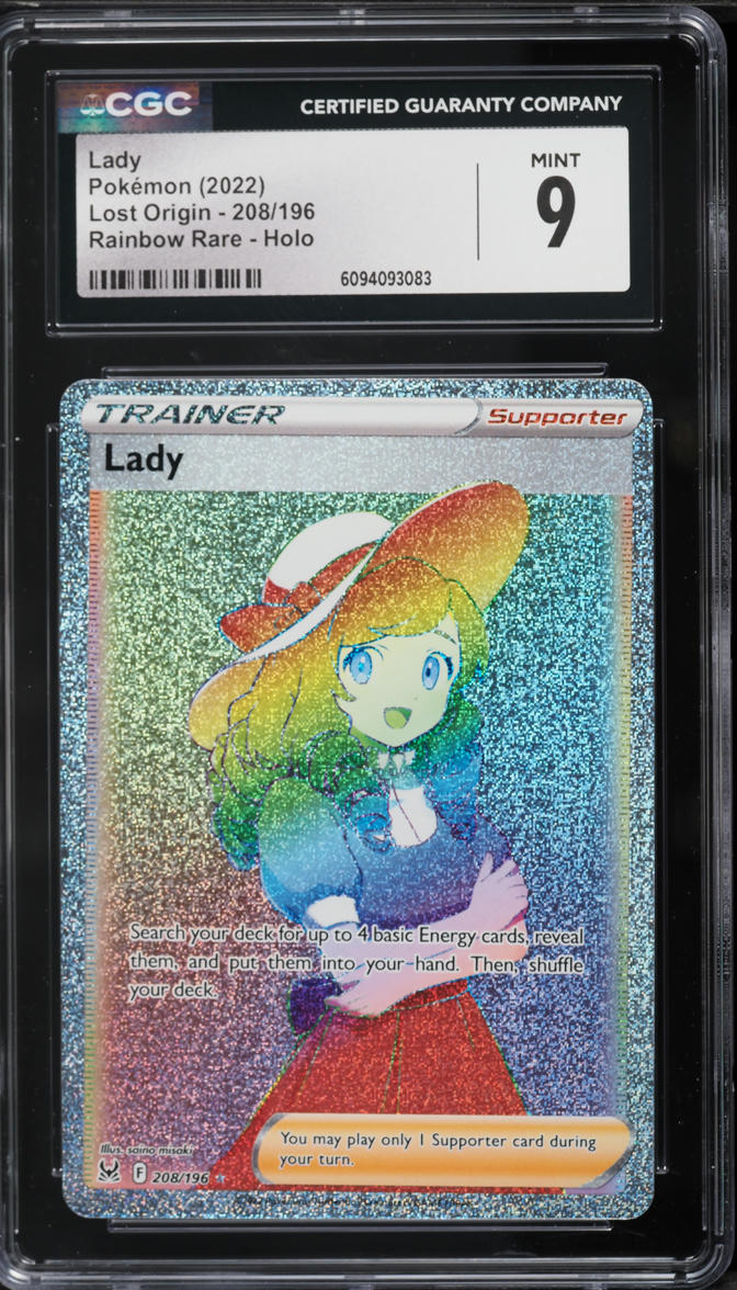 2022 Pokemon Sword & Shield Lost Origin Hyper Rare Lady #208 CGC 9 MINT