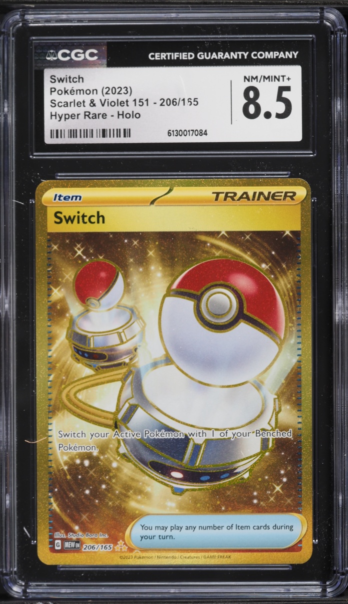 2023 Pokemon Scarlet & Violet 151 Gold Rare Switch #206 CGC 8.5 NM-MT+