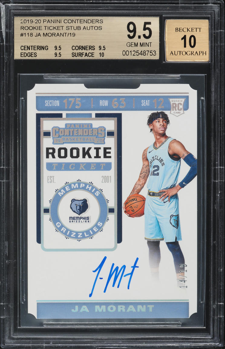 2019 Panini Instant Rising Stars Ja Morant ROOKIE /88 #6 SGC 10