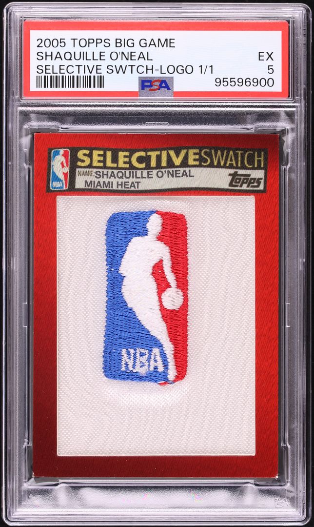2005 Topps Big Game Selective Swatch Shaquille O'Neal NBA LOGOMAN PATCH 1/1 PSA 5 EX - Photo 1