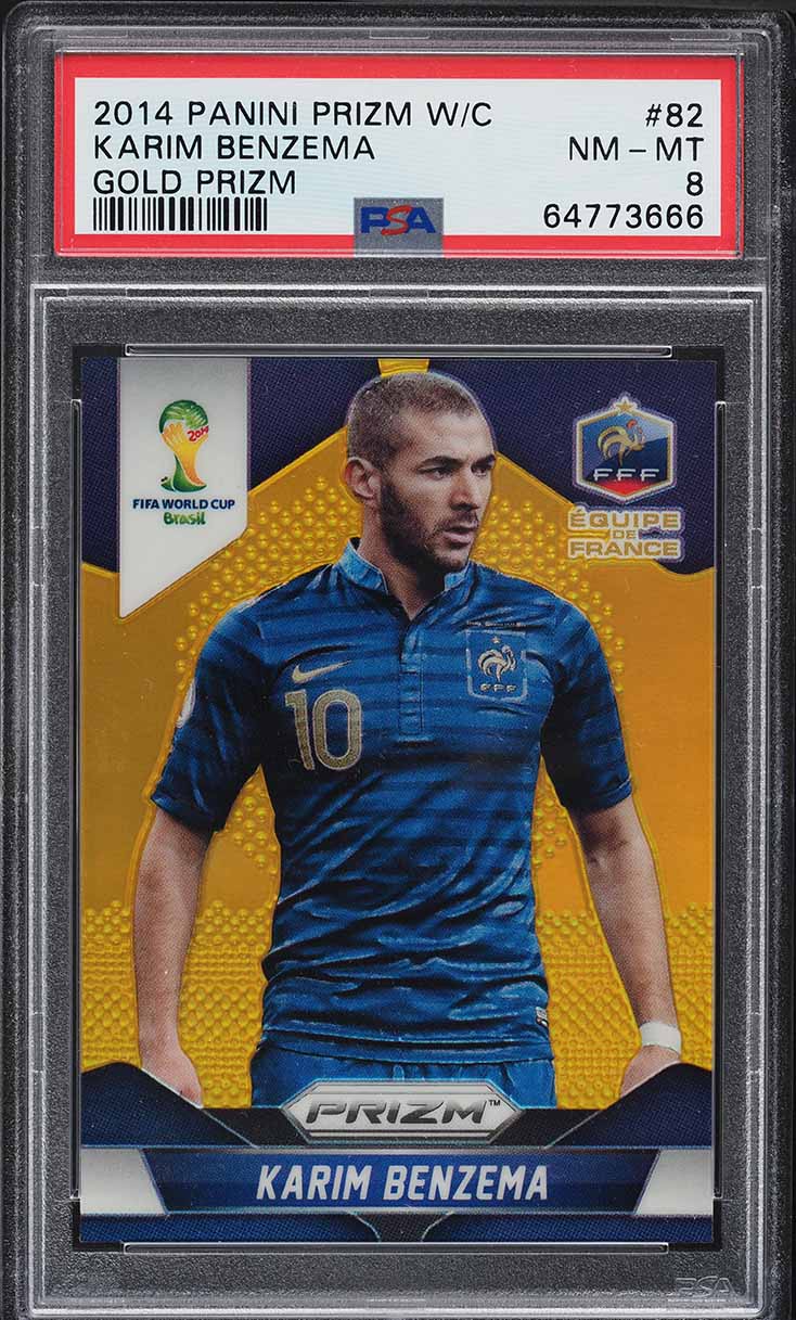 2014 Panini Prizm World Cup Gold Karim Benzema /10 #82 PSA 8 NM-MT