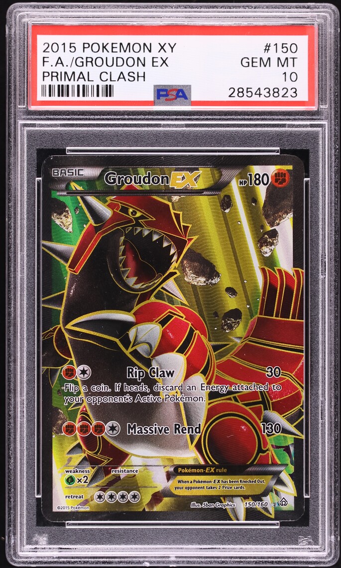2015 Pokemon XY Primal Clash Full Art Groudon EX #150 PSA 10 GEM MINT