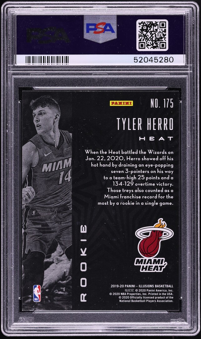 2019 Panini Illusions Tyler Herro ROOKIE #175 PSA 9 MINT