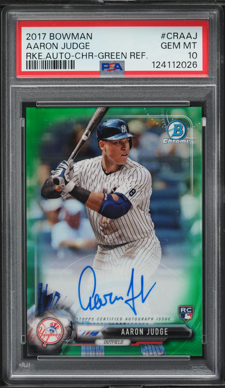 2017 Bowman Chrome Green Refractor Aaron Judge ROOKIE AUTO