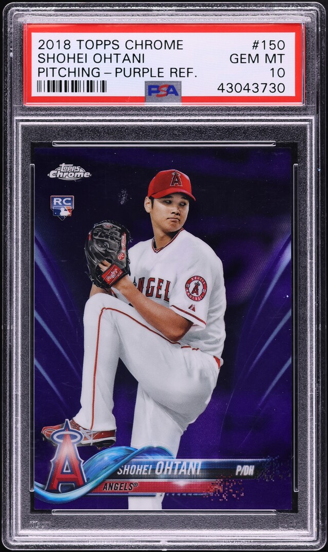 thumbnail image 2 of 2018 Topps Chrome Shohei Ohtani Update International Affair Rookie RC PSA 10 Graded Card 2 of 6