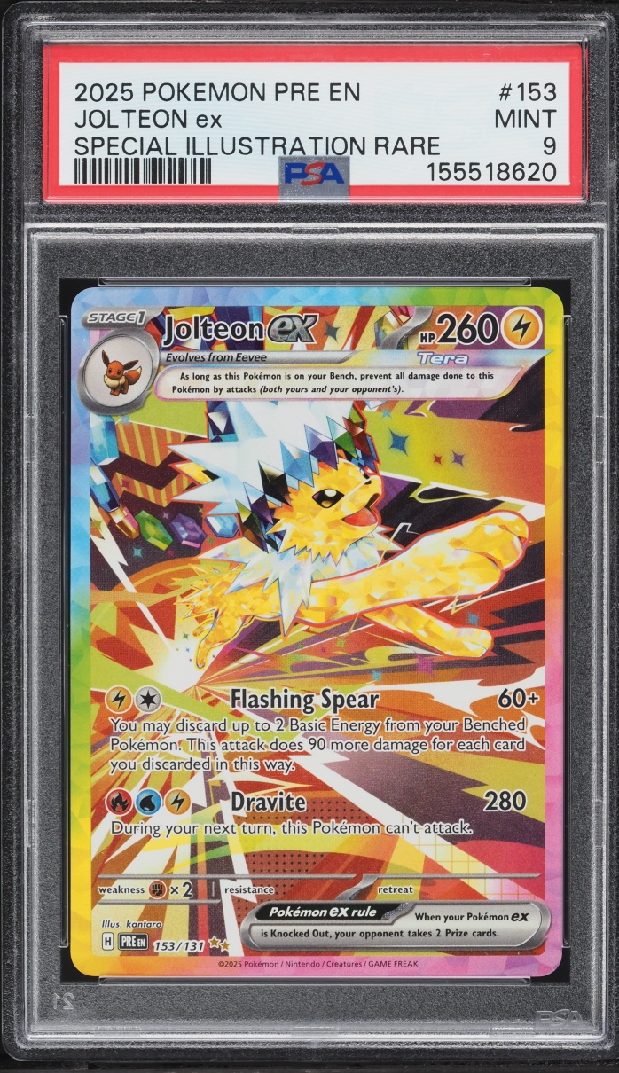 2025 Pokemon Scarlet & Violet Prismatic Evolutions SIR Jolteon EX #153 PSA 9 MINT