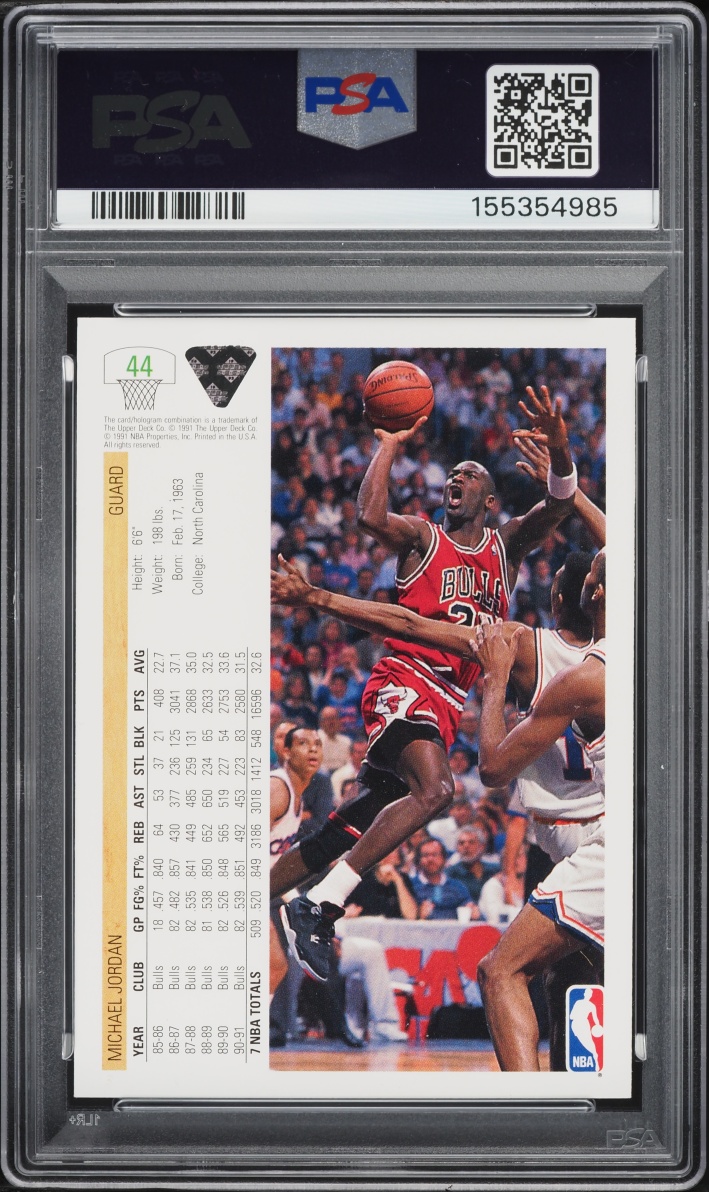 1991 Upper Deck Basketball Michael Jordan #44 PSA 7 NRMT