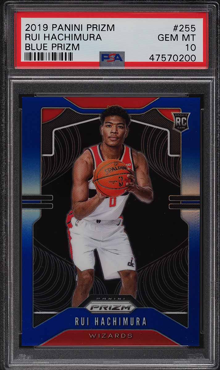 2019 Panini Prizm Blue Rui Hachimura ROOKIE /199 #255 PSA 10 GEM