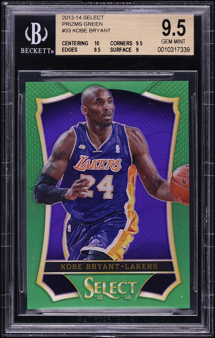 2013 Select Green Prizm Kobe Bryant /5 #33 BGS 9.5 GEM MINT - Photo 1