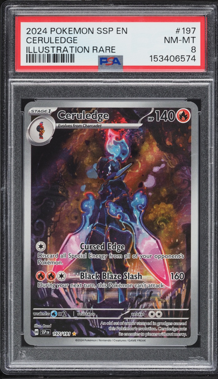 2024 Pokemon Scarlet & Violet Surging Sparks IR Ceruledge #197 PSA 8 NM-MT