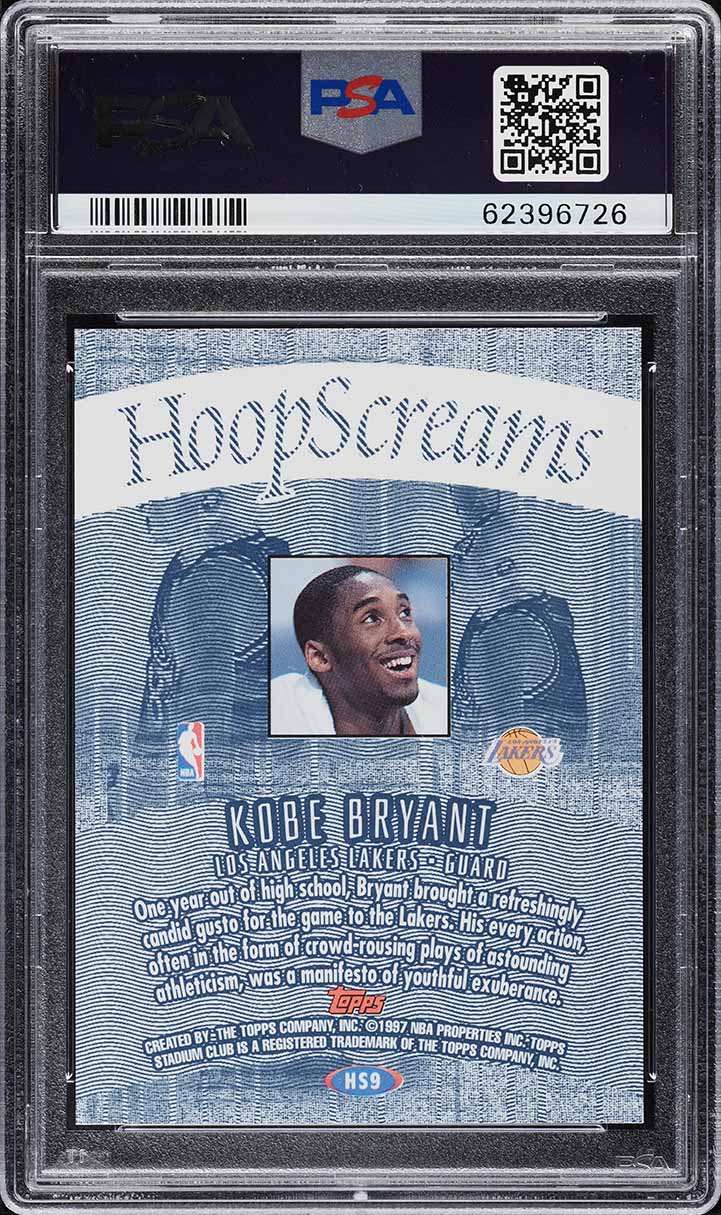 1997 Stadium Club Hoop Screams Kobe Bryant #HS9 PSA 10 GEM MINT