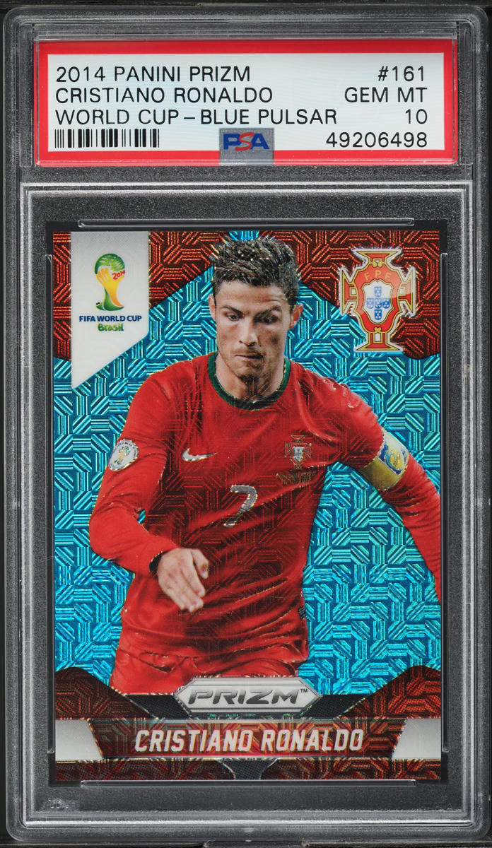2014 Panini Prizm World Cup Blue Pulsar Cristiano Ronaldo #161 PSA 10 GEM MINT