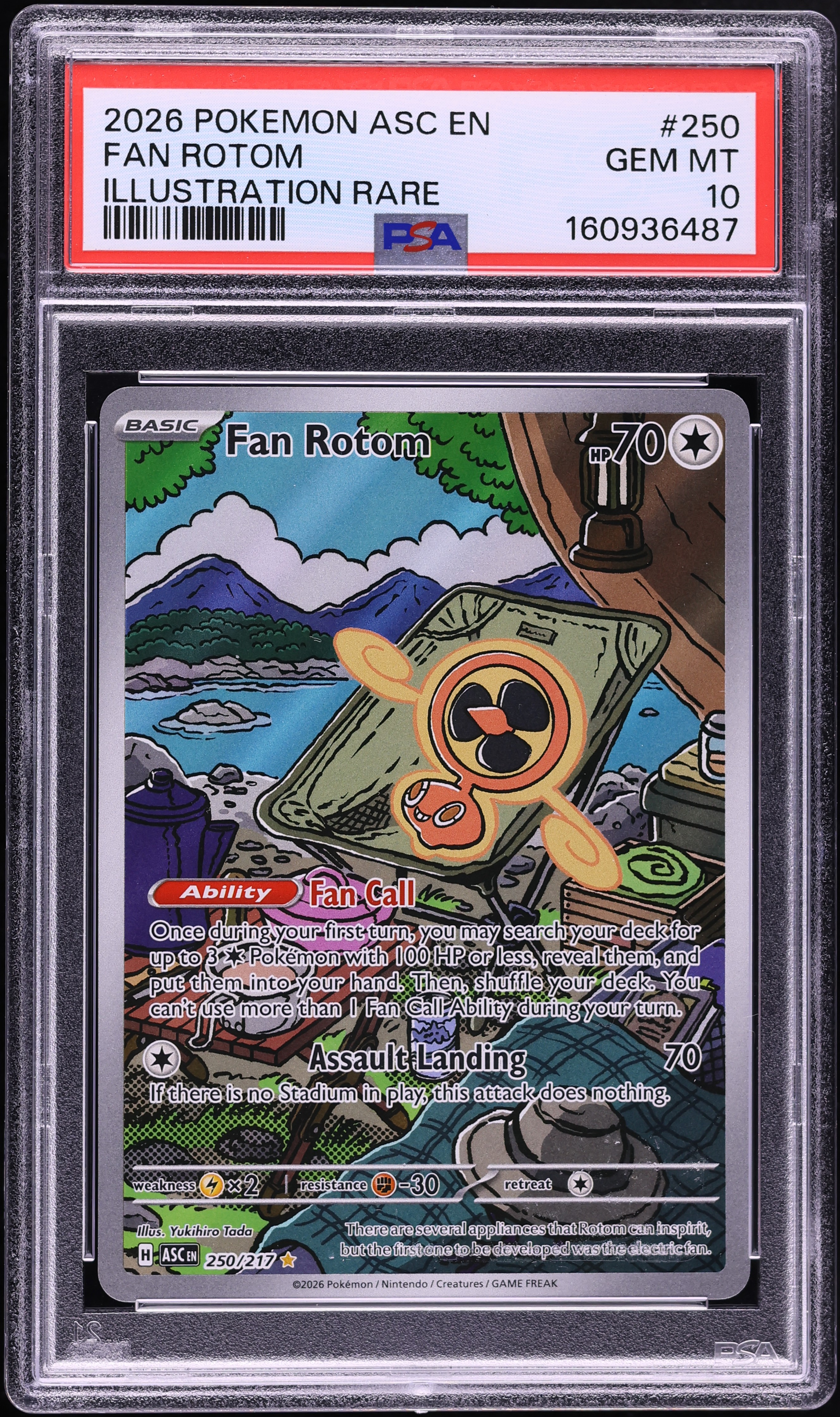 2026 Pokemon Mega Evolution Ascended Heroes IR Fan Rotom #250 PSA 10 GEM MINT