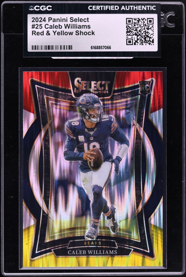 2024 Select Concourse Red & Yellow Shock Caleb Williams ROOKIE #25 CGC AUTH