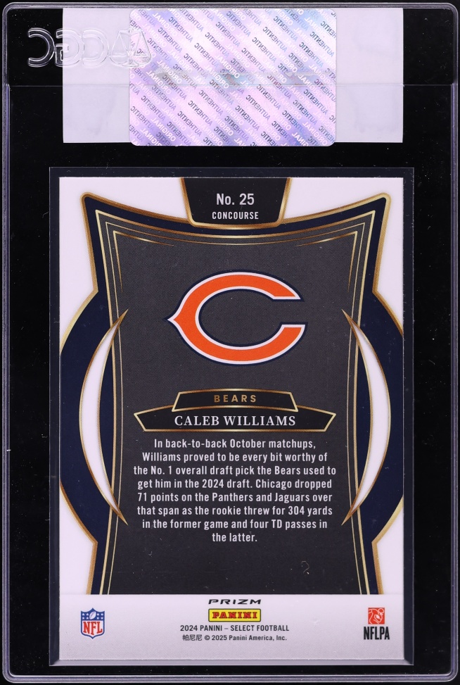 2024 Select Concourse Red & Yellow Shock Caleb Williams ROOKIE #25 CGC AUTH