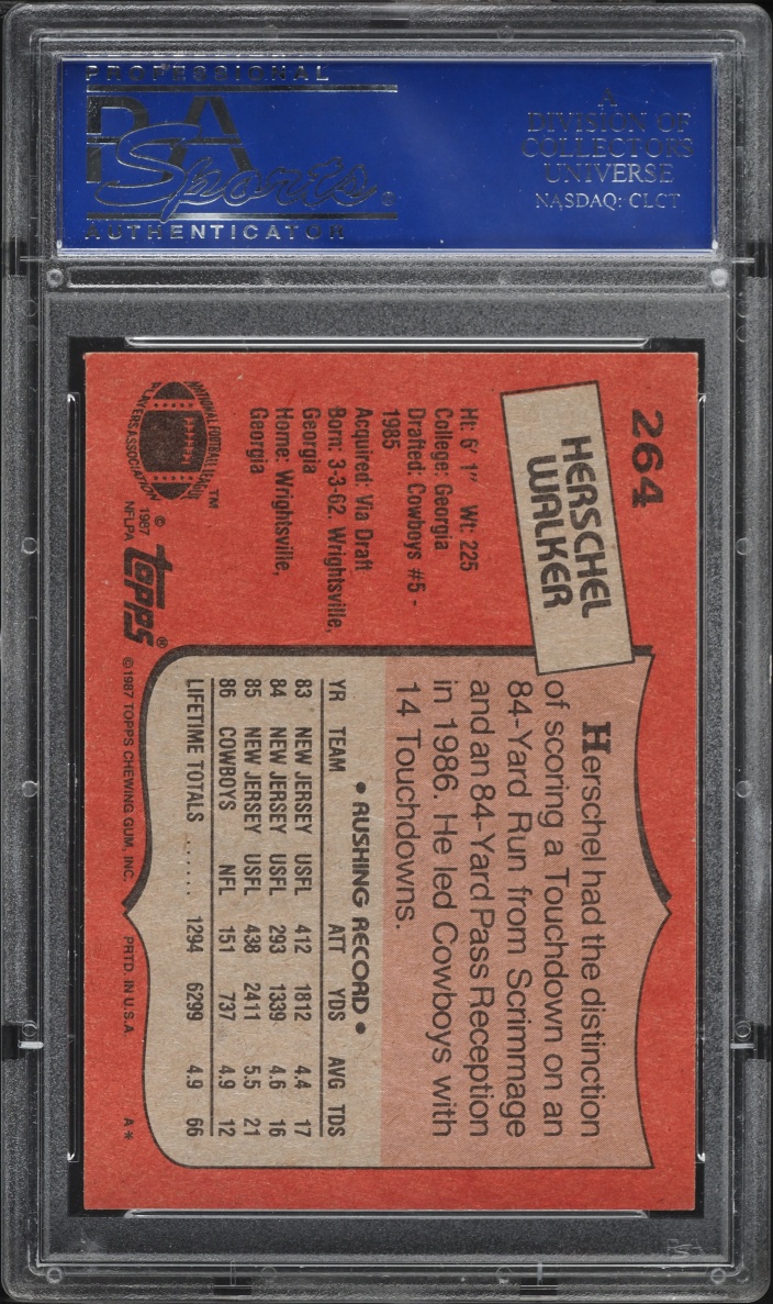 1987 Topps Football Herschel Walker #264 PSA 9 MINT