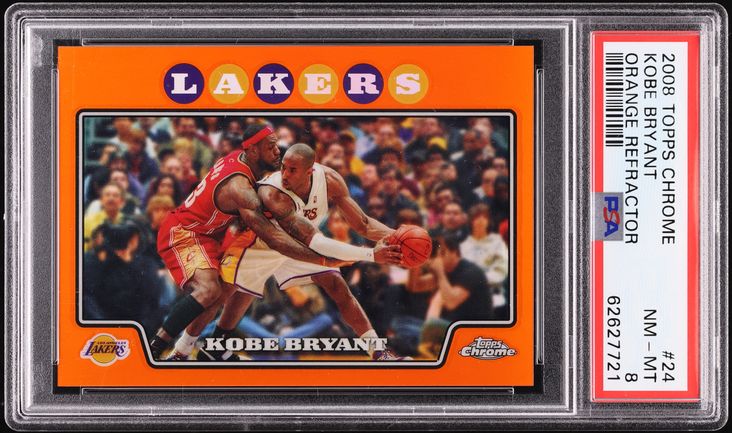 2008 Topps Chrome Orange Refractor Kobe Bryant w/ LeBron James
